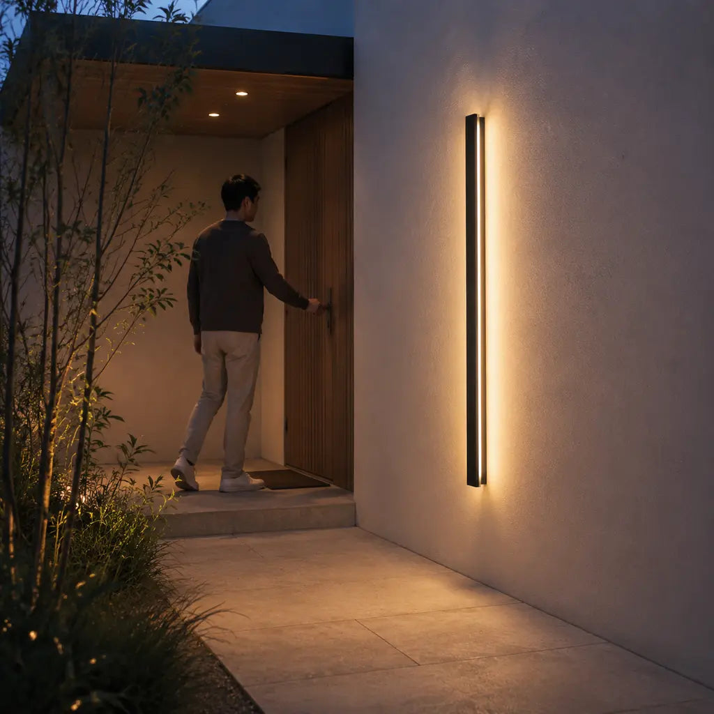 Black Linear Aluminium LED Outdoor Wall Light – IP65