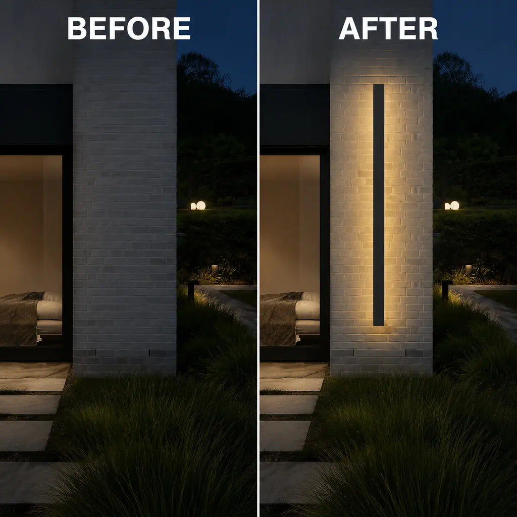 Black Linear Aluminium LED Outdoor Wall Light – IP65