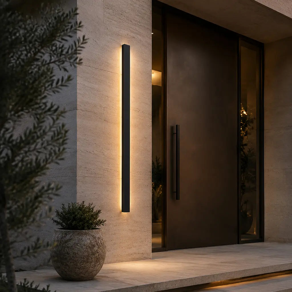 Black Linear Aluminium LED Outdoor Wall Light – IP65