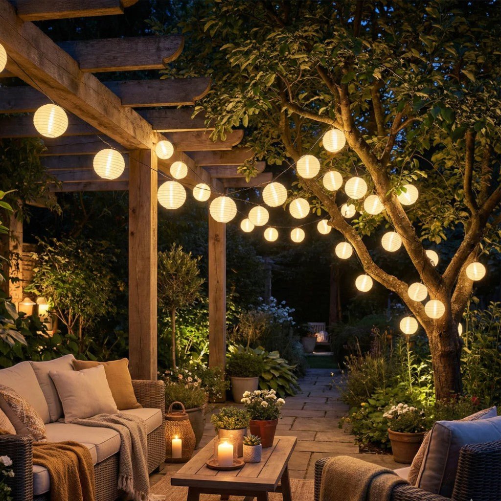 Solar Lantern String Lights IP65 Waterproof Outdoor Garden Patio Decor