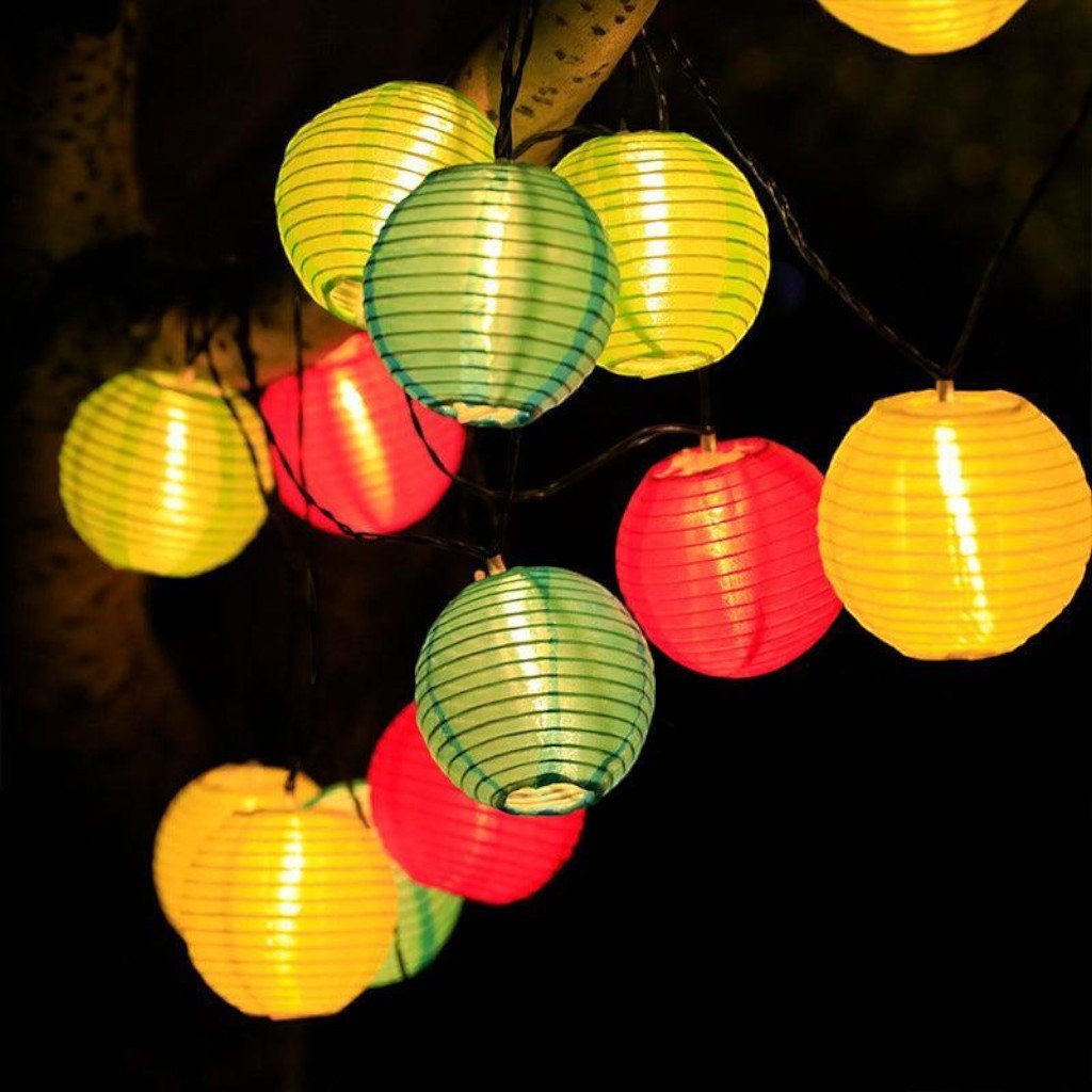 Solar Lantern String Lights IP65 Waterproof Outdoor Garden Patio Decor